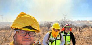 Controlan Gobierno Municipal, Estado y Guardia Nacional incendio de pastizal en El Fresno