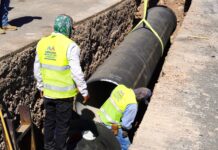 Moderniza Municipio línea de agua potable en área de construcción de Gaza