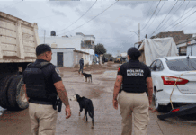 Recorren policías municipales y Protección Civil Municipal colonia El Porvenir para atender temas de lluvias