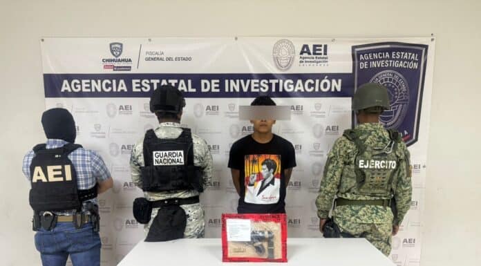 Detiene AEI a sujeto por posesión ilegal de arma de fuego en Cd. Juárez