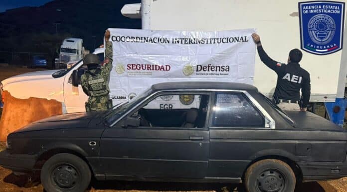 Aseguran AEI y Ejército Mexicano, vehículo, armas de fuego y droga