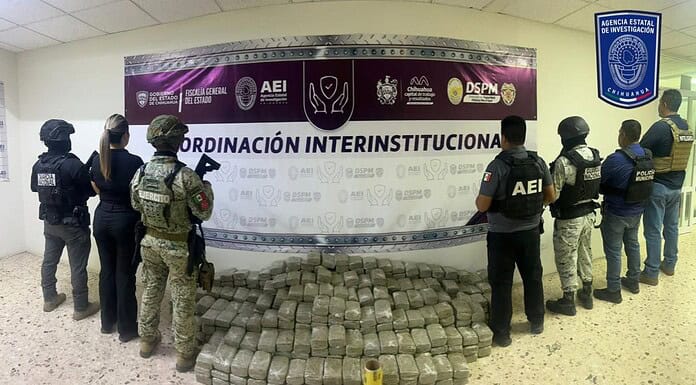 Asegura Fiscalía en operativo conjunto cerca de 300 kilos de marihuana en un domicilio de Chihuahua