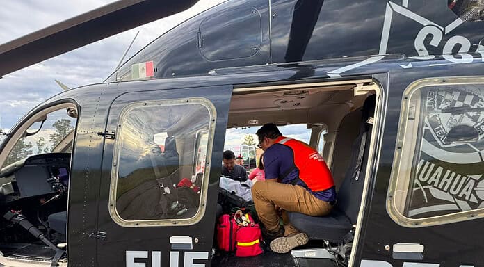 Realizan traslado aéreo de emergencia de una paciente con problema cardíaco