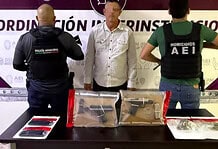 Arrestan AEI y DSPM a hombre en posesión de narcóticos y armas de fuego