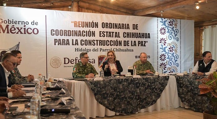 Maru Campos encabeza sesión de la Mesa de Seguridad en Parral