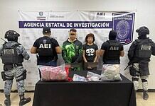 Detiene AEI a pareja durante cateo en el que se aseguró droga
