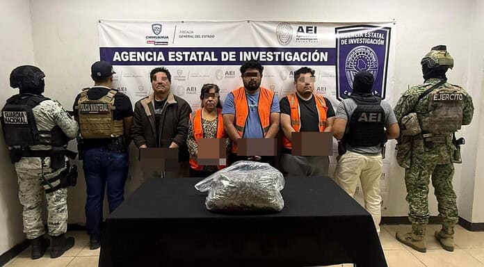 Detiene AEI a cuatro personas con más de 2 kilos de marihuana
