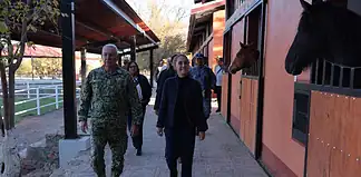 Sheinbaum visita la base militar de Santa Gertrudis, Chihuahua