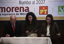 Morena, PVEM y PT refrendan alianza rumbo a las elecciones intermedias de 2027