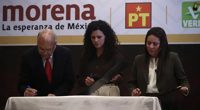 Morena, PVEM y PT refrendan alianza rumbo a las elecciones intermedias de 2027