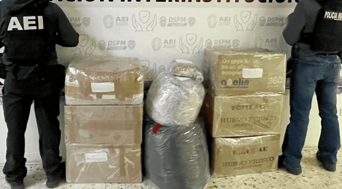 Aseguran AEI y DSPM casi 93 kilogramos de mariguana en la carretera libre a Cd. Juárez