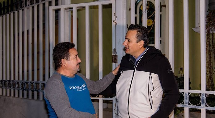 Supervisa Marco Bonilla seguridad en la colonia Mármol III mediante recorrido