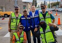 Supervisa Marco Bonilla trabajos de bacheo en la Santo Niño