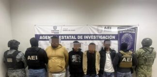 Detiene AEI a cuatro sujetos en posesión de droga y un arma de fuego en un cateo