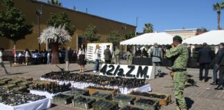 Participan FGE y AEI en ceremonia para la destrucción de armas de fuego en Parral