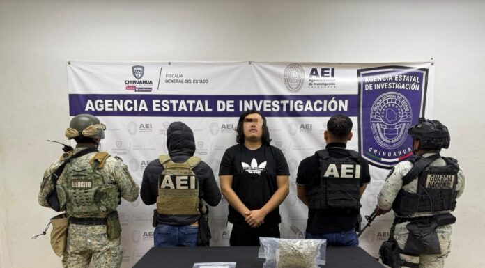 Durante cateo, detiene COE a masculino en posesión de mariguana y cocaína