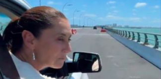 Claudia Sheinbaum supervisa los avances del Puente Nichupté en Cancún