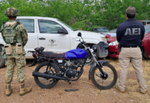 Detienen AEI y Ejército Mexicano a hombre en posesión de motocicleta robada