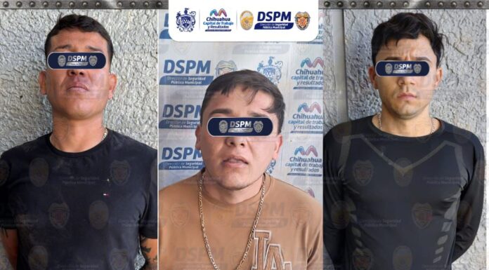 Detuvo Policía Municipal a tres en Paseos de Chihuahua; aseguraron armas, droga y radios
