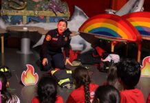 Aprenden niñas y niños a prevenir incendios de forma interactiva con dinámicas de Bomberos