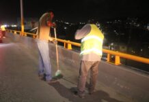 Cumple Marco Bonilla con limpieza urbana; atienden puentes vehiculares del sur