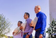 Recibe alcalde Marco Bonilla a jinetes que participan en la Cabalgata Villista 2026