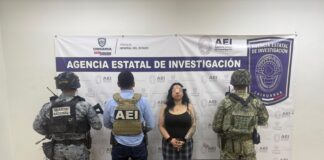 Detiene AEI a mujer con más de un kilo de metanfetamina en la colonia Santa María