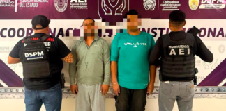 Detienen AEI y DSPM a dos hombres por desobediencia y resistencia de particulares