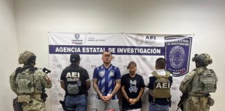 Durante cateo, detiene COE a pareja en posesión de un arma de fuego y THC en la Felipe Ángeles