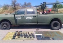 Asegura FDZO armas de fuego, parque y vehículo clonado, en sitio de enfrentamiento en Nonoava